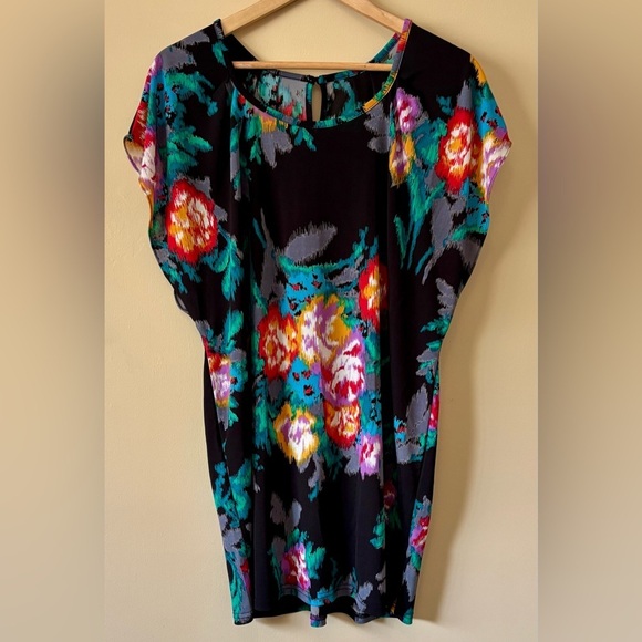 Orion London| Gorgeous Multicolor Abstract Black Tunic or Mini Dress Sz XS/S - Picture 1 of 10